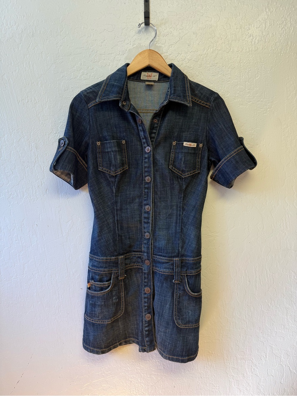 Frankie B. Roxanna dark wash denim mini dress